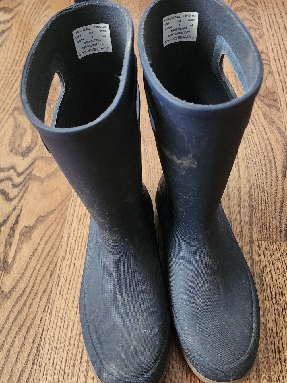 Tall Navy Bogs Rubber Rain Boots
